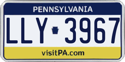 PA license plate LLY3967