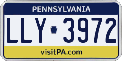 PA license plate LLY3972