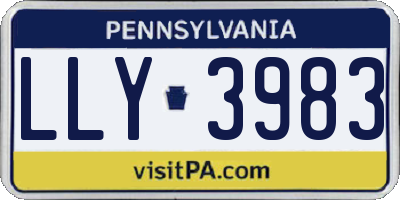 PA license plate LLY3983