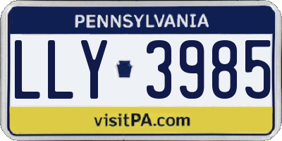 PA license plate LLY3985