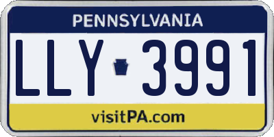 PA license plate LLY3991
