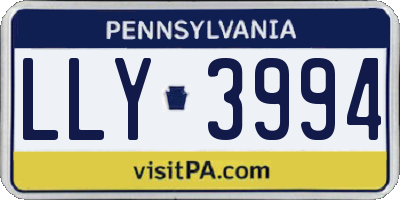 PA license plate LLY3994