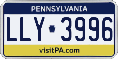 PA license plate LLY3996