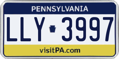 PA license plate LLY3997