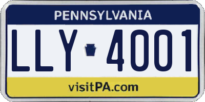 PA license plate LLY4001