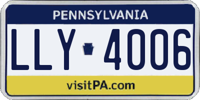 PA license plate LLY4006