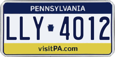 PA license plate LLY4012