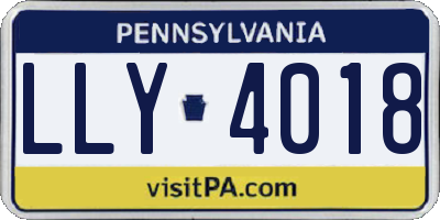 PA license plate LLY4018