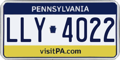 PA license plate LLY4022