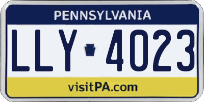 PA license plate LLY4023