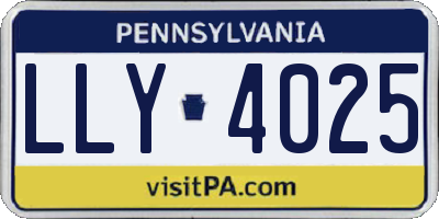 PA license plate LLY4025