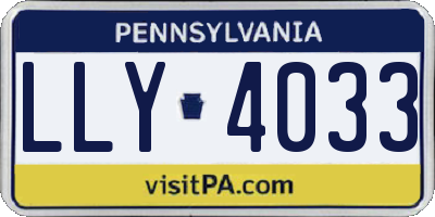 PA license plate LLY4033