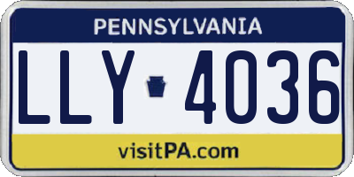PA license plate LLY4036