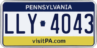 PA license plate LLY4043