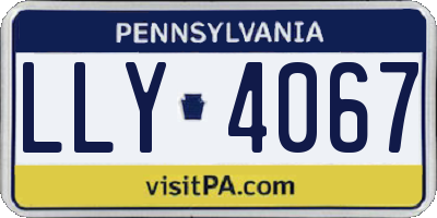 PA license plate LLY4067