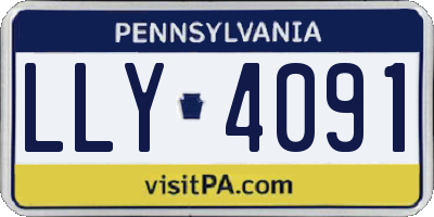 PA license plate LLY4091