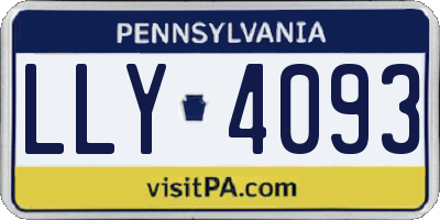 PA license plate LLY4093