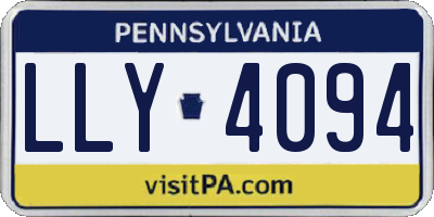 PA license plate LLY4094