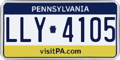 PA license plate LLY4105