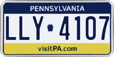 PA license plate LLY4107