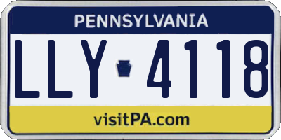PA license plate LLY4118