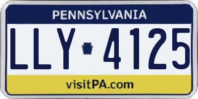 PA license plate LLY4125