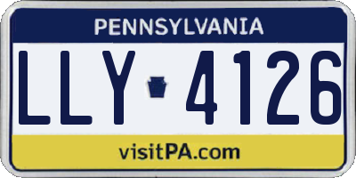 PA license plate LLY4126