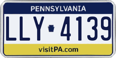 PA license plate LLY4139