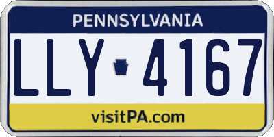 PA license plate LLY4167