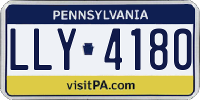 PA license plate LLY4180