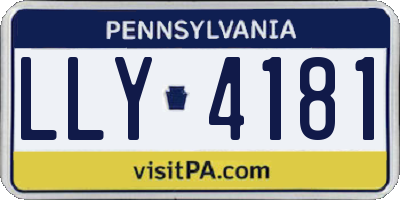 PA license plate LLY4181