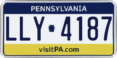PA license plate LLY4187