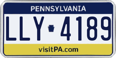 PA license plate LLY4189