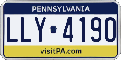 PA license plate LLY4190