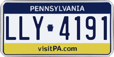 PA license plate LLY4191