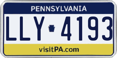 PA license plate LLY4193