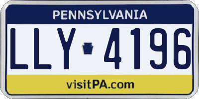 PA license plate LLY4196