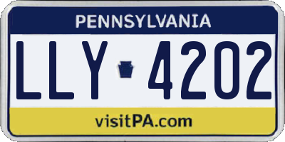 PA license plate LLY4202