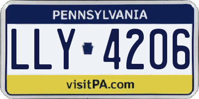 PA license plate LLY4206