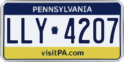 PA license plate LLY4207