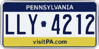 PA license plate LLY4212