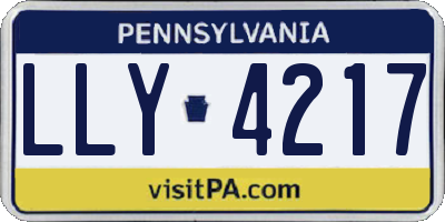 PA license plate LLY4217