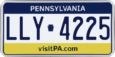 PA license plate LLY4225