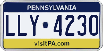 PA license plate LLY4230