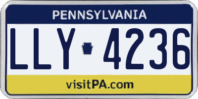PA license plate LLY4236