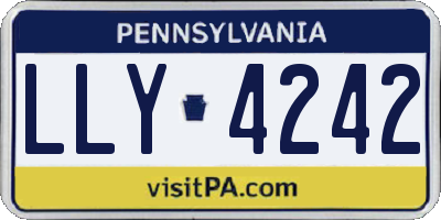 PA license plate LLY4242