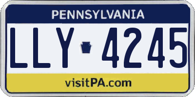 PA license plate LLY4245