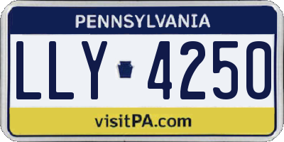 PA license plate LLY4250