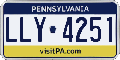 PA license plate LLY4251