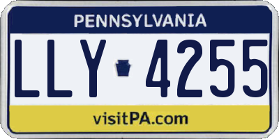 PA license plate LLY4255